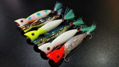 FUJIN La-Nina Maket Balık Su Üstü Popper - 018Pearl Rainbow Glow