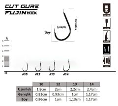 Fujin Cut Gure Deliksiz Düz Olta Kancası 12 no
