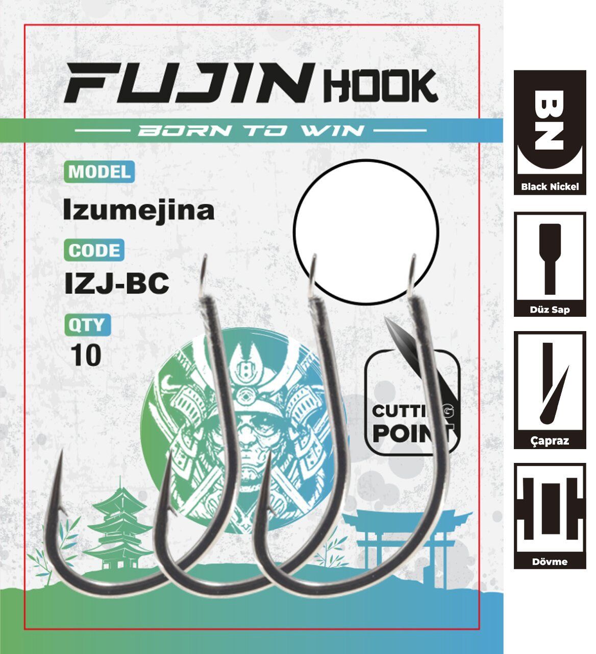 Fujin Izumejina Deliksiz Çapraz Olta Kancası 9 no