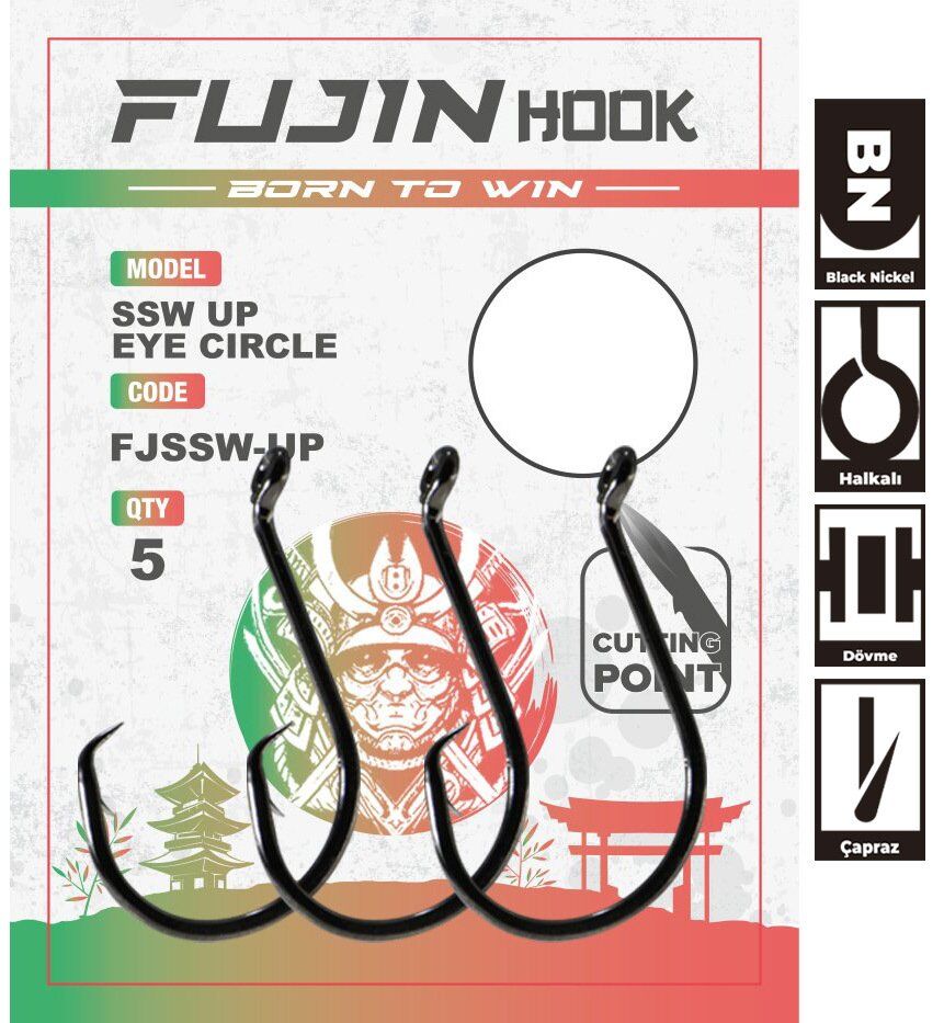 Fujin SSW Up Eye Circle Delikli Yemli Kancası 2-0 no
