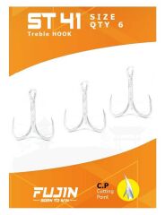 Fujin ST41 Üçlü Maket Balık İğnesi Nickel #8 numara