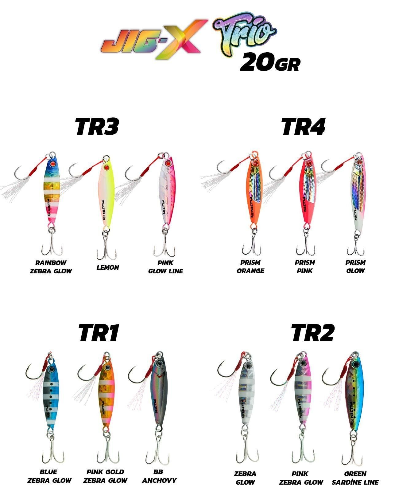 Fujin Jig-X Trio 3lü Micro Jig 20gr #renk: TR3