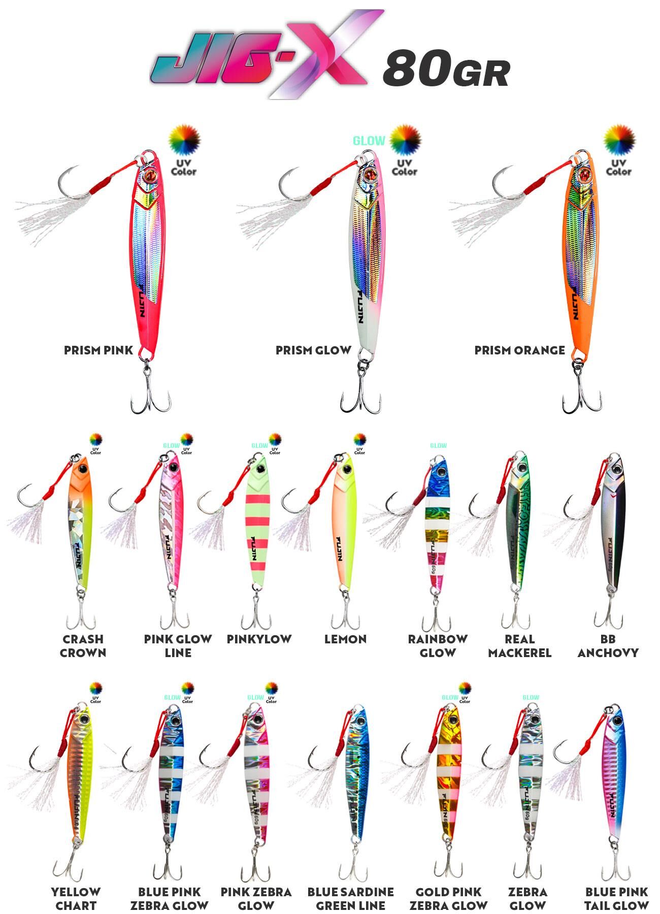 Fujin Jig-X 80gr Shore Jigging Jig Yem #Renk : mt 48  prism pink