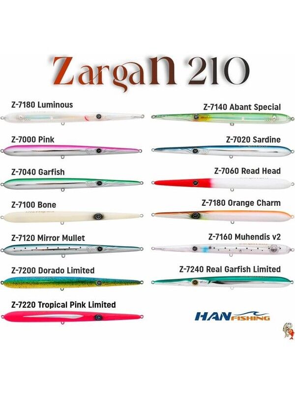 Hanfish Zargan 21 cm 30 gr Su Üstü Maket Yem Z-7200 Dorado Limited