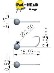 Pac-Head 10NO Aji Game Jighead 1,6 gr