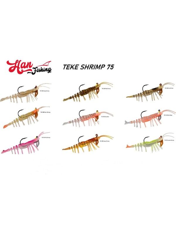 Teke Shrimp Karides 75 mm 7 gr Silikon Yem #white magic