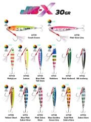 Fujin Jig-X 30gr Light Jigging jig Yem #Renk MT12 BLUE PİNK ZEBRA GLOW