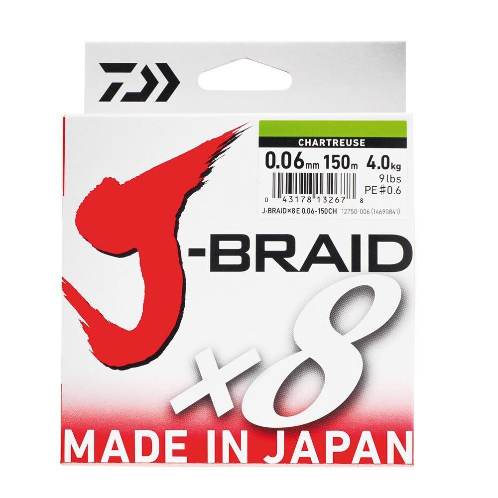 Daiwa JBraid 8B Chartreuse 150m İp Misina 0.18 mm