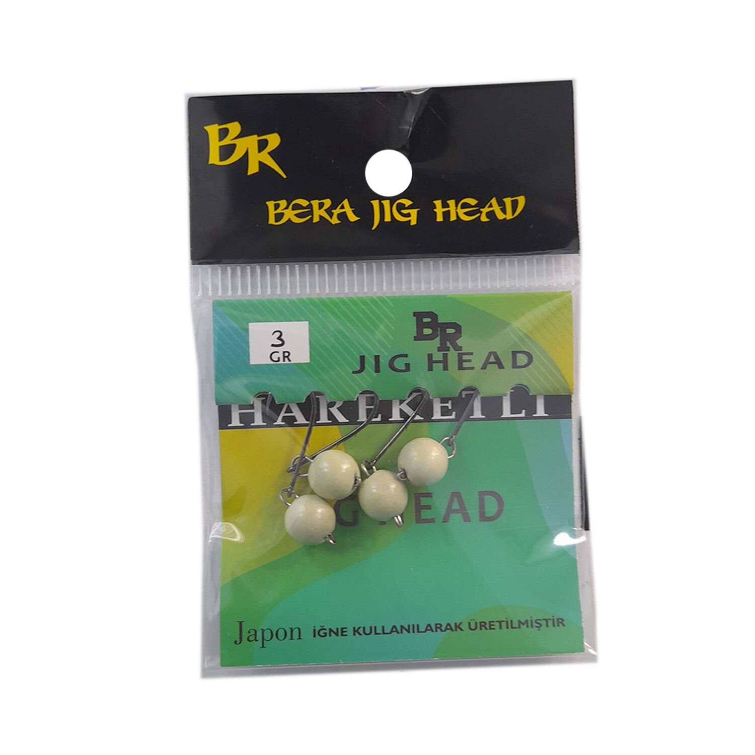 Bera Hareketli (Mafsallı) Jig Head green (Glow) - 2.5 GR 4 Adet