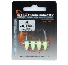 Savage gear Micro Sandeel Jig Head 1,5 gr Glow 4pc