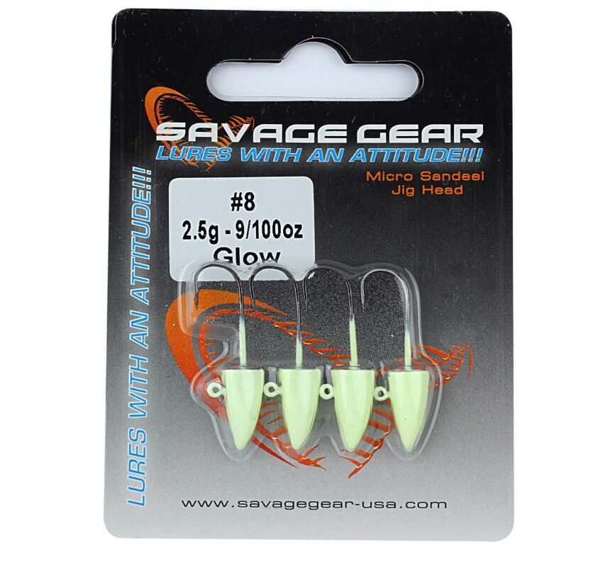 Micro Sandeel Jig Head 2,5gr Glow 4pcs