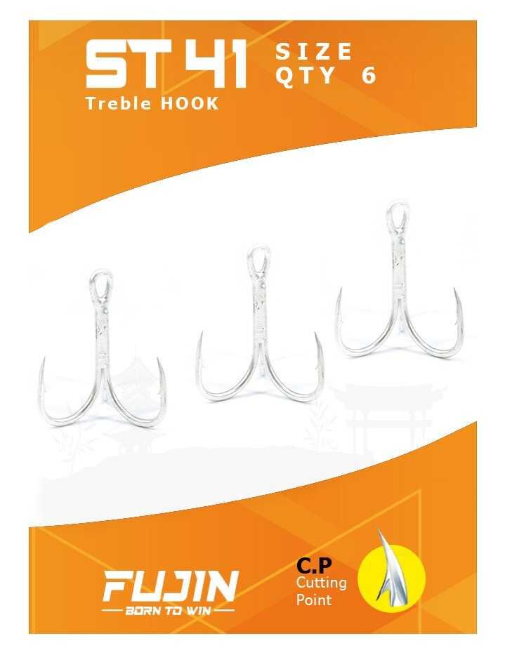 Fujin ST41 Üçlü Maket Balık İğnesi Nickel #6 numara