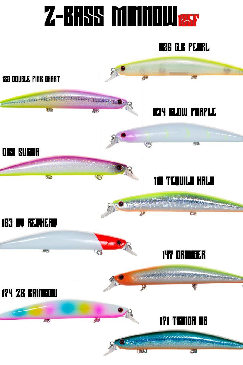 Fujin Z-Bass Minnow 125F 21gr Maket Balık - 182 Double Pink Chart