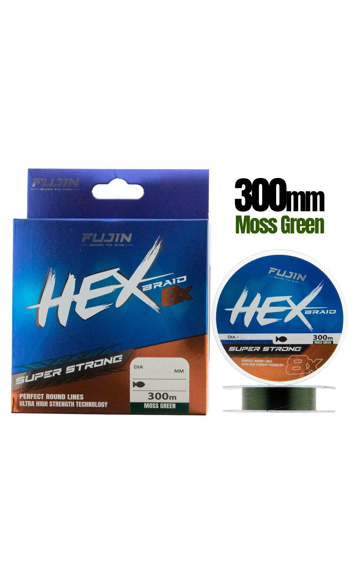 Fujin Hex Braid 8x 300mt Moss Green PE İp Misina 0,20 MM