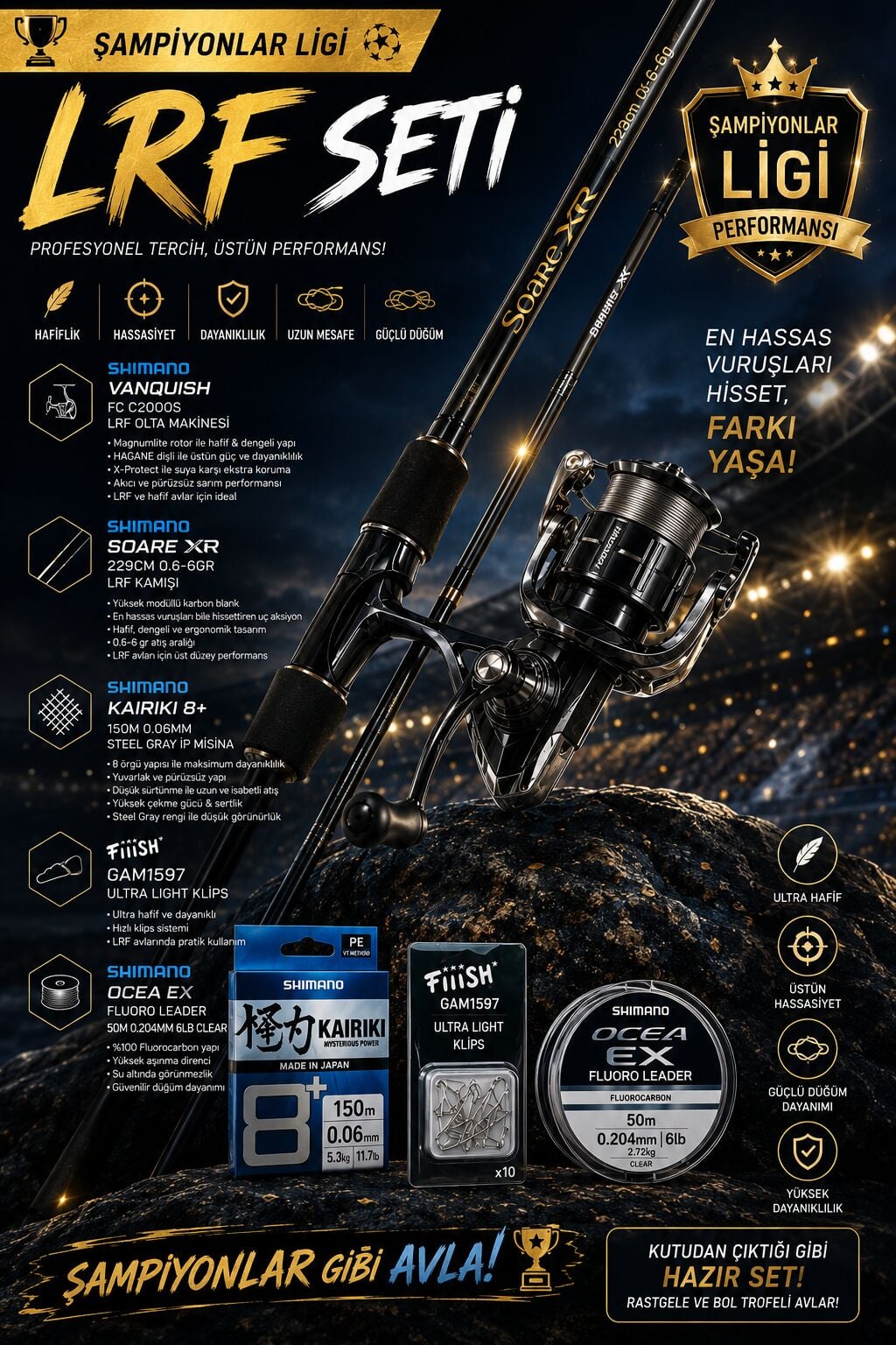 Shimano Şampiyonlar Ligi LRF Seti