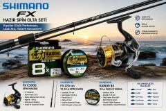 Shimano FX C3000 + Shimano FX 270 cm 10-30 gr Spin Olta Seti | Shimano Kairiki 8X 150 m Örgü İp