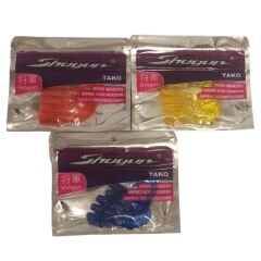 Shogun Tako Twister 5 Adet Silikon Yem - Red