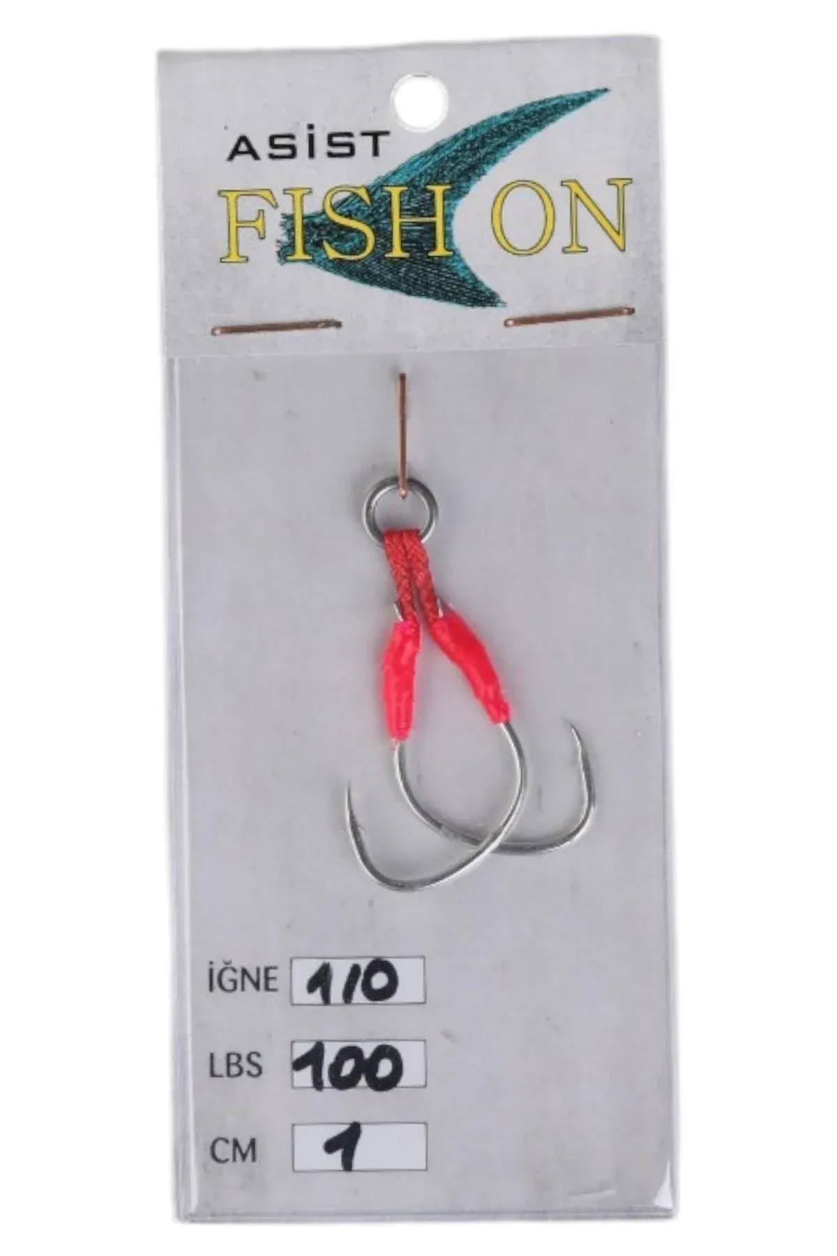 fish on asist iğne 1/0 numara iğne/1 cm /100 lb pembe