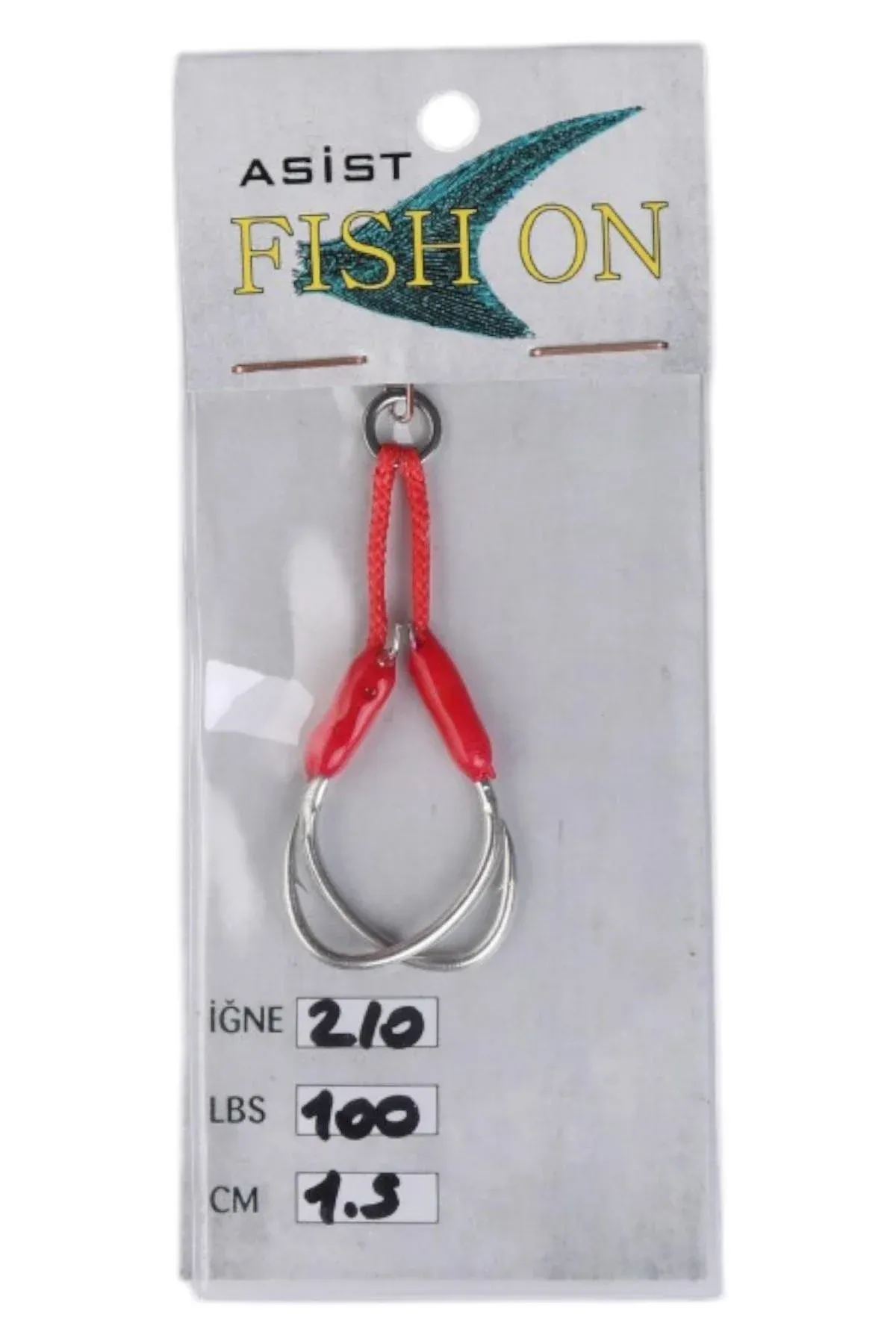 fish on asist iğne 2/0 numara iğne/1,5 cm /100 lb pembe
