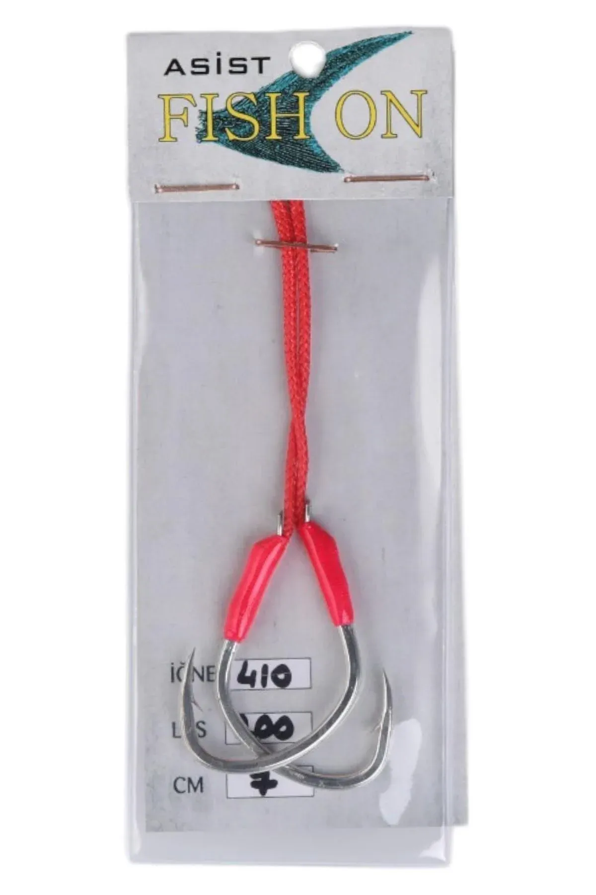fish on asist iğne 4/0 numara iğne/7 cm /200 lb pembe