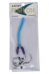 fish on asist iğne 3/0 numara iğne/7 cm /200 lb mor
