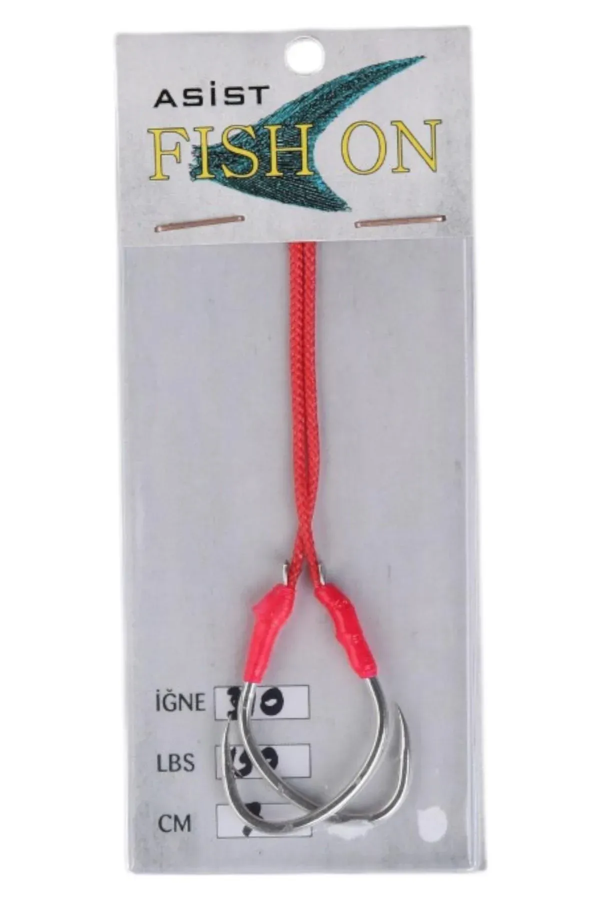 fish on asist iğne 3/0 numara iğne/7 cm /150 lb pembe
