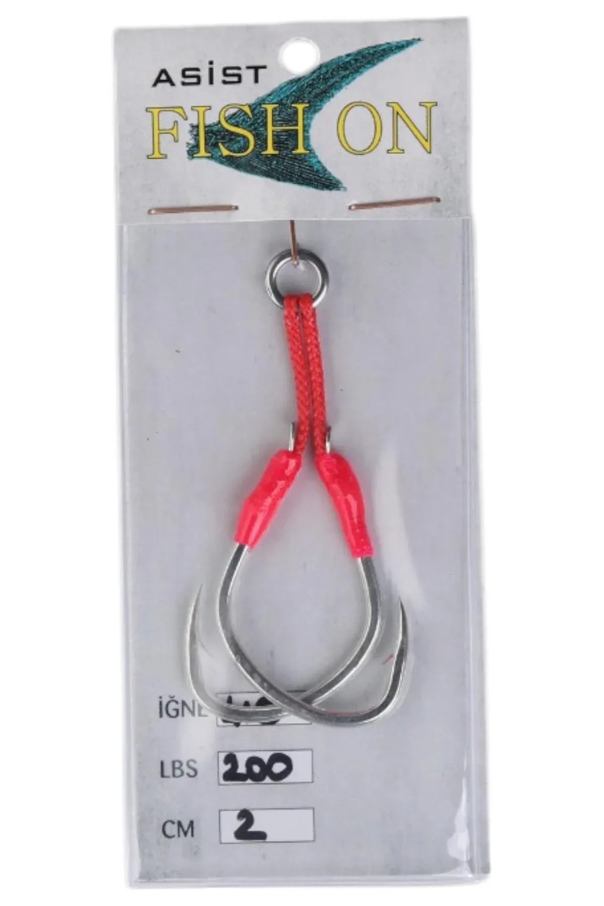 fish on asist iğne 3/0 numara iğne/2 cm /200 lb pembe