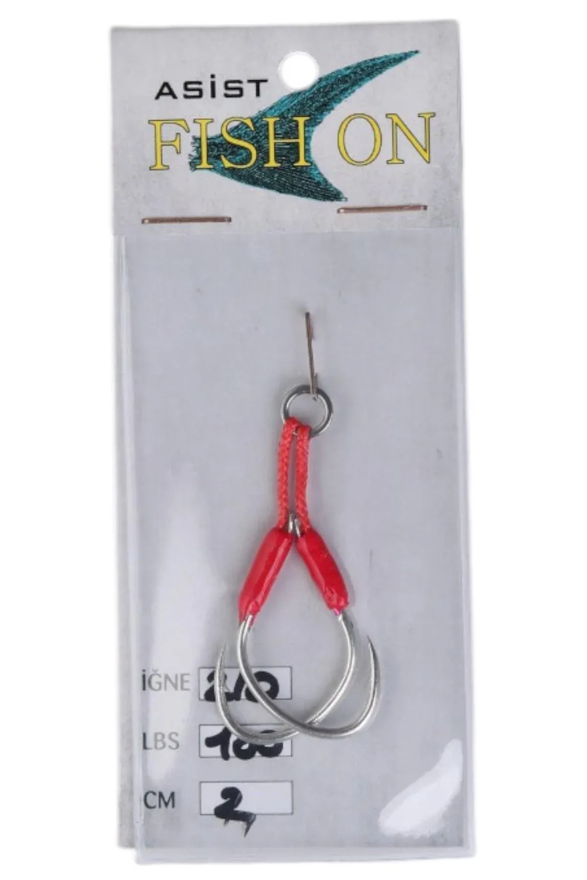 fish on asist iğne 3/0 numara iğne/2 cm /150 lb pembe