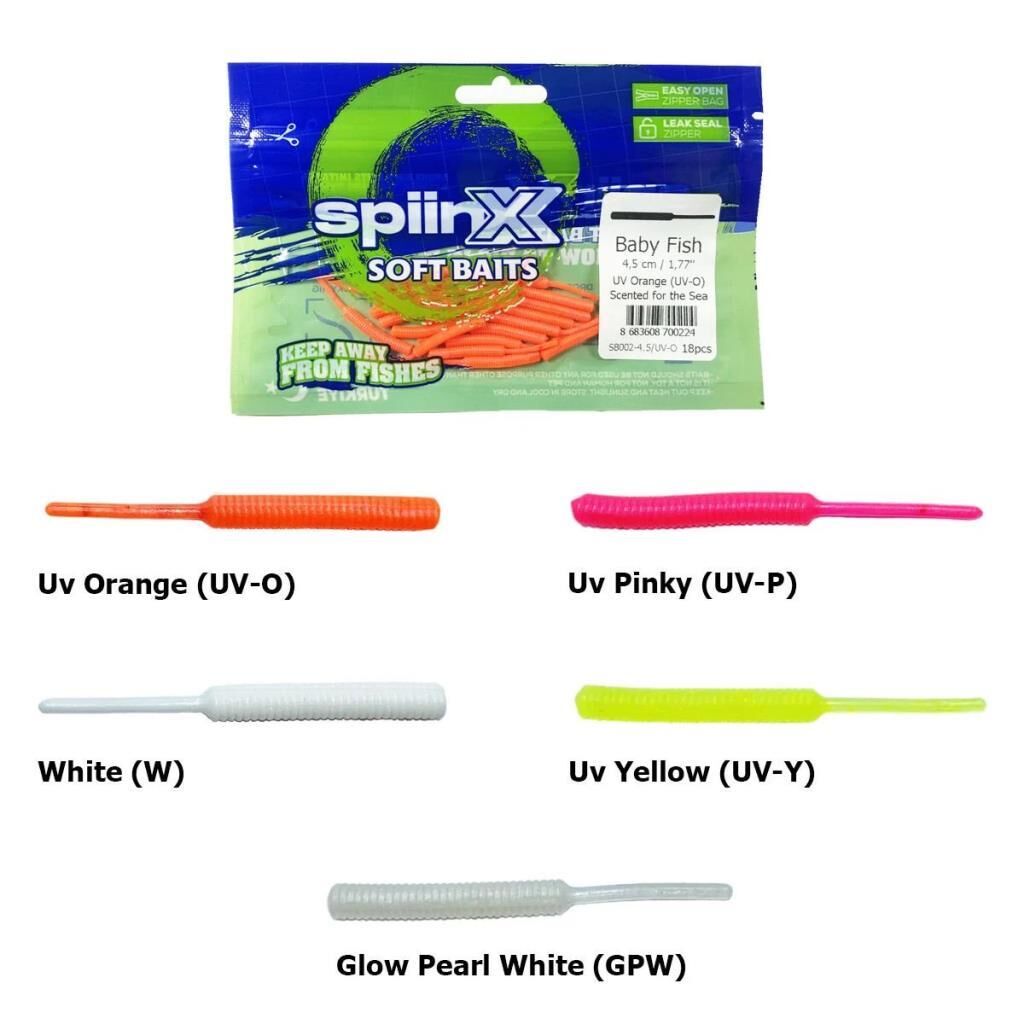 Spiinx Baby Fish 4.5cm 18 Adet Lrf Silikonu - White