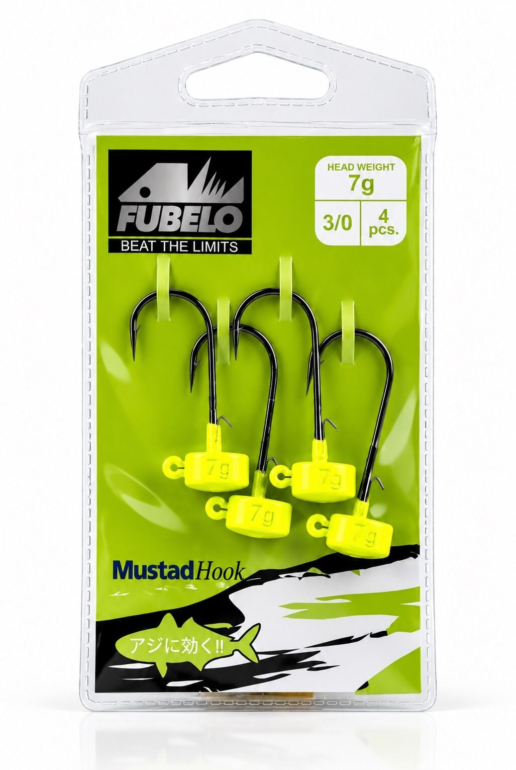 Fubelo Lorm BM-124 Jig Head – 4 Adet 7 gr. 3/0 glow uv sarı