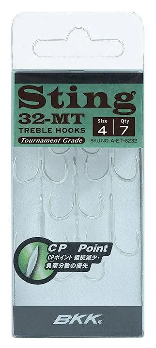 BKK Sting-32 MT Üçlü Olta kancası 4 no 7 Pcs