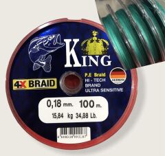 KİNG 4X  İP MİSİNA ULTRA SENSİTİVE 0.18 MM 100 Metre