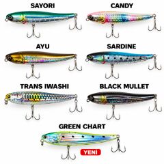 Ryuji Splash 100mm 17gr Su Üstü Maket Balık Green chart